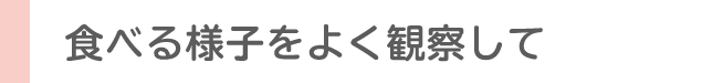 食べる様子をよく観察して